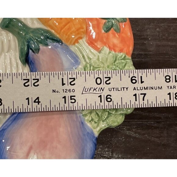 Fitz & Floyd Garden Basket 1989 Round Serving Platter 17 Inch Vintage Vegetable - Picture 2 of 3